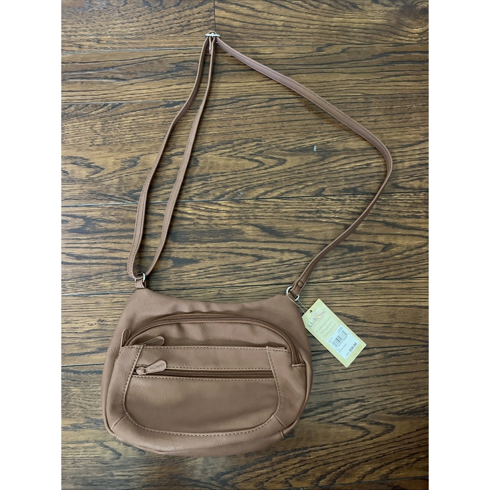 NWT MultiSac Purse Vegan Crossbody Elegant XBody Camel Brown